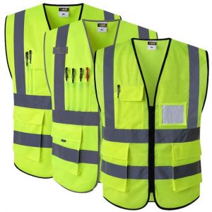 אולזול לרכב Reflective Safety Vest With Pockets Working Clothes Hi vis jacket