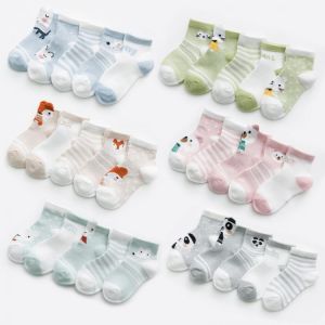 אולזול לתינוק 5Pairs/lot 0-2Y Infant Baby Socks Baby Socks for Girls Cotton Mesh Cute Newborn Boy Toddler Socks Baby Clothes Accessories