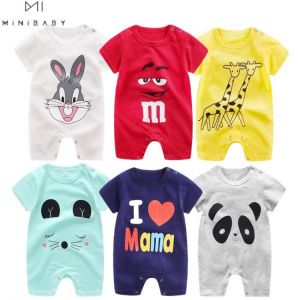 אולזול לתינוק 2020 Cheap cotton Baby romper Short Sleeve baby clothing One Piece Summer Unisex Baby Clothes girl and boy jumpsuits Giraffe